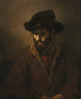 pracownia-rembrandta-1660-brodaty-mężczyzna-w-kapeluszu-druk-reprodukcja-dzieł sztuki-sztuka-ścienna-id-apc6sc4mw