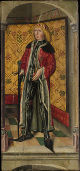 onbekend-1480-Saint-George-en-Saint-Sebastian-art-print-fine-art-reproductie-muurkunst-id-apcdi2re6