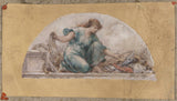 弗朗索瓦拉丰 1893 年市政厅渔业餐厅素描美术印刷美术复制品墙壁艺术