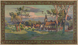 paul-leon-felix-schmitt-1902-esboço-para-a-cidade-de-vila-de-thiais-com-uma-impressão-de-arte-da-igreja-reprodução-de-belas-artes-arte-de-parede