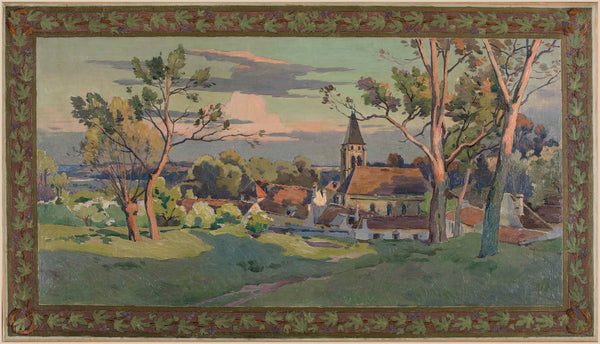 paul-leon-felix-schmitt-1902-sketch-for-the-town-of-thiais-village-with-a-church-art-print-fine-art-reproduction-wall-art