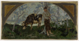 джорж-бэртран-1893-эскіз-для-сталовай-ратушы-цяляціна-птушкі-мастацкі-прынт-выяўленчае-рэпрадукцыя-мастацтва