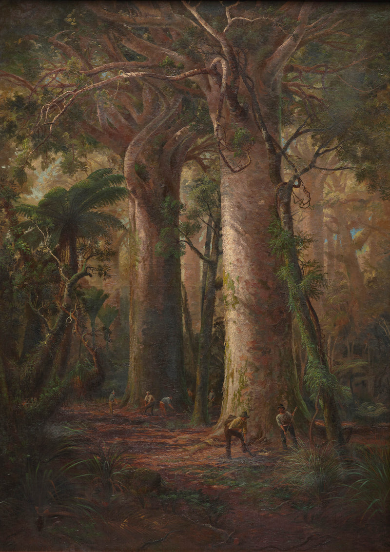 charles-blomfield-1892-scene-of-kauri-bush-gumdiggers-at-work-art-print-fine-art-reproduction-wall-art-id-apfstkl8o