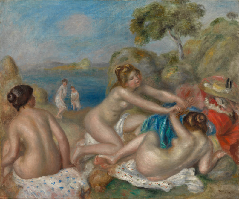 pierre-auguste-renoir-1897-bathers-playing-with-a-crab-art-print-fine-art-reproduction-wall-art-id-apgsav871