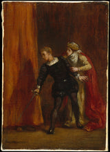 유진 들라크루아-1849-햄릿과 그의 어머니 예술-인쇄-미술-복제-벽-예술-id-aph1eus8g