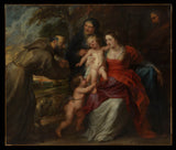 彼得·保罗·鲁本斯1630年，圣家族与圣弗朗西斯和安妮和婴儿圣约翰施洗约翰的艺术打印精细艺术复制墙art-id-aph24e1ov