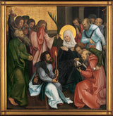 hans-schaufelein-1510-die-slaapsaal-van-die-maagd-omgekeerde-Christus-dra-die-kruis-kunsdruk-fynkuns-reproduksie-muurkuns-id-apham2izh