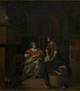 pieter-de-hooch-1683-gospodyni domowa-instruująca-jej-pokojówkę-druk-reprodukcja-dzieł sztuki-sztuka-ścienna-id-aphdl013l