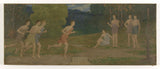 alexandre-seon-1892-esboço-para-a-sala-de-casamento-da-prefeitura-de-montreuil-sous-bois-os-jovens-arte-impressão-de-belas-artes-reprodução-arte de parede