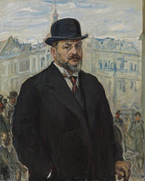 max-slevogt-1913-自畫像與黑帽藝術印刷精美藝術複製牆藝術 id apj1vro2f