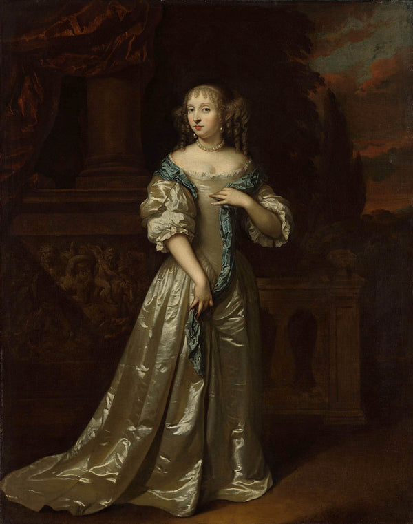 caspar-netscher-1668-portrait-of-philip-pina-staunton-wife-of-roelof-van-arkel-art-print-fine-art-reproduction-wall-art-id-apjak45p3
