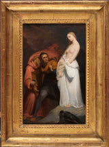ary-scheffer-1846-marguerite-holder-henne-døde-barn-kunsttrykk-fine-art-reproduksjon-vegg-kunst