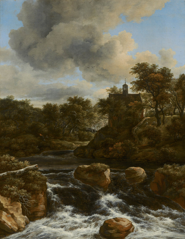 jacob-van-ruisdael-1670-chapel-by-a-waterfall-art-print-fine-art-reproduction-wall-art-id-apktk6s7f