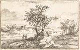 ukendt-1700-landskab-med-to-træer-kunsttryk-fin-kunst-reproduktion-vægkunst-id-apof6puxy