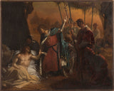 jean-bruno-gassies-1822-boceto-para-el-saint-louis-dantin-saint-louis-visitando-a-los-soldados-enfermos-con-la-peste-impresión-de-bellas-artes-reproducción-arte-de-pared
