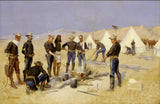 弗雷德里克·雷明顿-1892-在骑兵营中烤圣诞牛肉艺术印刷精美艺术复制品墙艺术 id-appdrxwm1