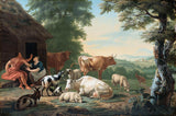 Jan-van-gool-1710-arkadski-pejzaž-sa-pastirima-i-životinjama-umjetnost-tisak-likovna-reprodukcija-zid-umjetnost-id-apr3yn6a7