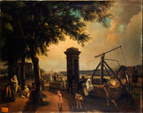 jean-baptiste-bizard-1802-the-market-pump-current-la-reine-art-print-fine-art-reproductie-muurkunst