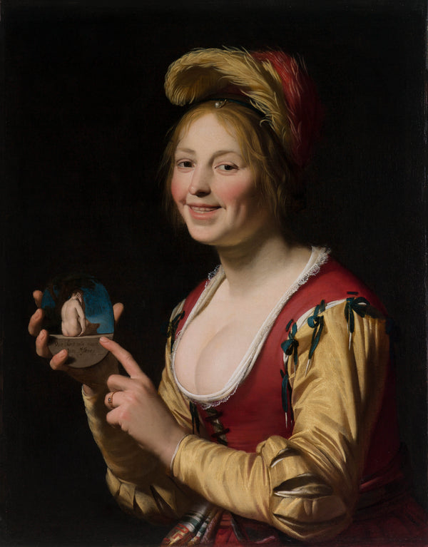 gerrit-van-honthorst-1625-smiling-girl-a-courtesan-holding-an-obscene-image-art-print-fine-art-reproduction-wall-art-id-apu46pjro