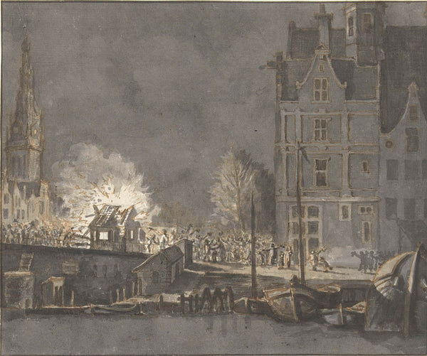 gerrit-lamberts-1813-burning-of-customs-houses-at-the-new-bridge-in-amsterdam-art-print-fine-art-reproduction-wall-art-id-apx62htla