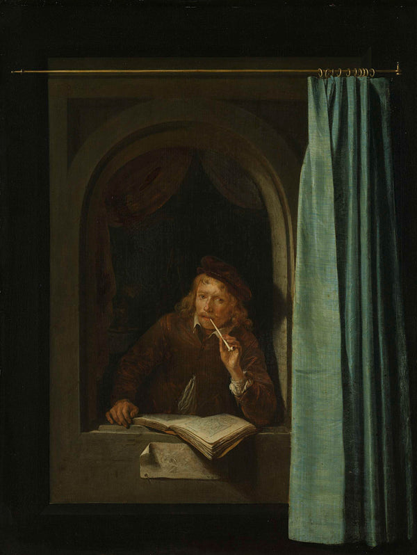 gerard-dou-1650-man-smoking-a-pipe-art-print-fine-art-reproduction-wall-art-id-apxt88gkk