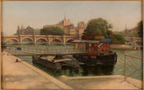 朱利安·希波利特·費龍 1900 年從羅浮宮碼頭看到的新橋藝術印刷品美術複製品牆藝術