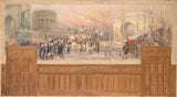 edouard-detaille-1901-Pariisi linna vastuvõtt-villette-vägede väravas-Poolast naasmine-pärast-1806-1807-kampaania-art- print-peen-kunst-reproduktsioon-seinakunst