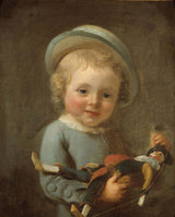 ecole-française-portrait-of-a-boy-holding-an-open-art-print-fine-art-playback-art art