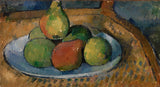 保罗·塞尚的水果在椅子上的盘子水果在椅子上的盘子的艺术打印精美的艺术再现墙艺术id aq32mv7d5