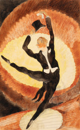 charles-demuth-1920-in-vaudeville-akrobatiese-manlike-danser-met-hoed-hoed-kunsdruk-fynkuns-reproduksie-muurkuns-id-aq3rhce75