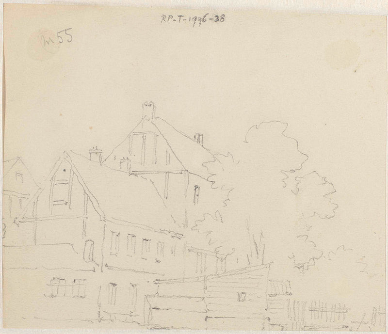 adrianus-eversen-1828-sketch-of-houses-on-the-water-art-print-fine-art-reproduction-wall-art-id-aq3tu0ksv