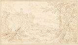 jan-van-huysum-1692-italiaanse-landskap-met-'n-jagpartytjie-kunsdruk-fynkuns-reproduksie-muurkuns-id-aq412652f