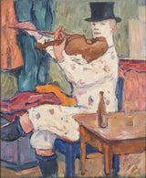 戈斯塔·馮·亨尼格斯-1915-小丑拉小提琴藝術印刷精美藝術複製品牆藝術 id-aq68ma6qc