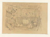 約瑟夫-以色列-1834-馬厩內部與山羊藝術印刷精美藝術複製品牆壁藝術 id-aq8jl9rng