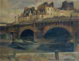 julius-ullmann-1907-Paryse-landskap-met-pont-neuf-kunsdruk-fynkuns-reproduksie-muurkuns-id-aq90cp6py