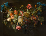 jan-davidsz-de-heem-1660-girlanda-z-owoców-i-kwiatów-druk-reprodukcja-dzieł sztuki-sztuka-ścienna-id-aqa7nc5sj