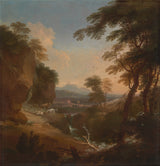 adriaen-van-diest-1698-paisagem-com-montanhas-distantes-impressão-de-arte-reprodução-de-belas-artes-arte-de-parede-id-aqb38ine8