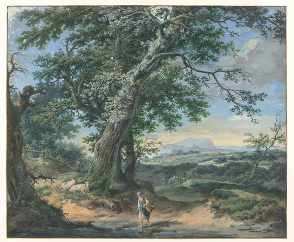 pieter-pietersz-barbiers-1759-hilly-landscape-with-trees-and-heavy-human-art-print-fine-art-reproduction-wall-art-id-aqbw31t4y