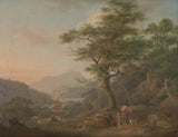 nicholas-pocock-1798-krajobraz-z-figurami-druk-sztuka-reprodukcja-dzieł sztuki-sztuka-ścienna-id-aqc43caor