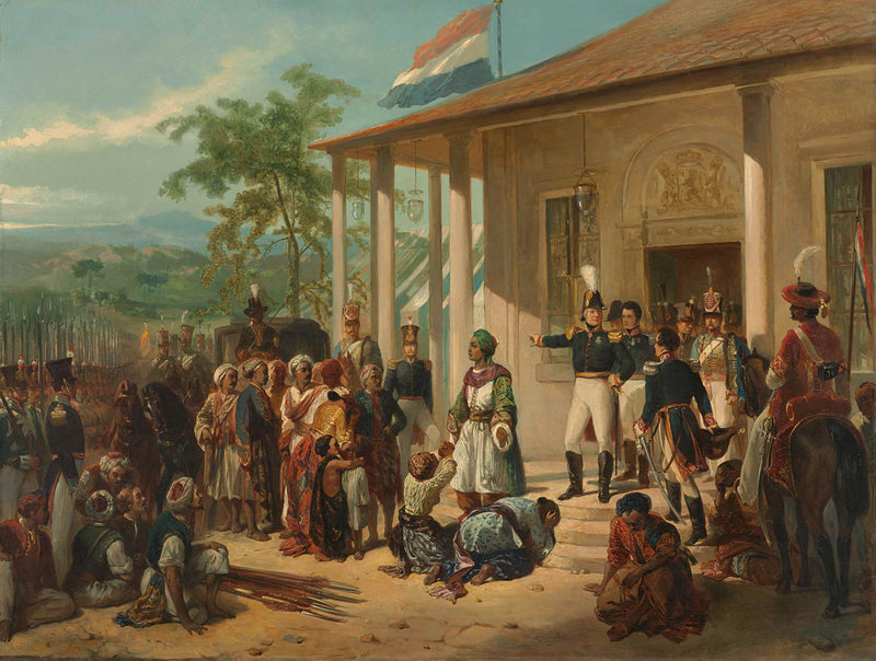 nicolaas-pieneman-1830-the-arrest-of-diepo-negoro-by-lieutenant-general-baron-art-print-fine-art-reproduction-wall-art-id-aqdsa3k7a