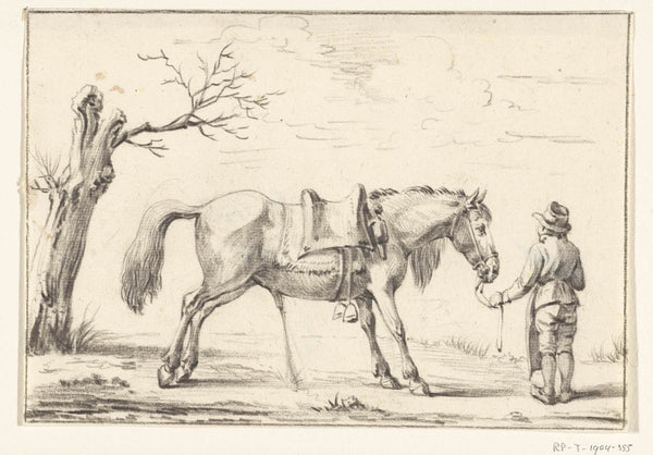 jean-bernard-1775-ruiter-urinating-standing-next-to-horse-art-print-fine-art-reproduction-wall-art-id-aqecr1dyn