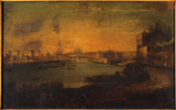 le-roux-1750-view-of-the-ile-saint-luis-and-the-ile-de-la-cite-from-the-tip-of-the-arsenal-art-print-fine-art- reprodukcija-sienas-māksla