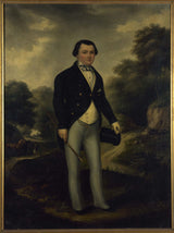 anonieme-1845-portret-van-alexander-perumon-1815-1886-geklede-ruiter-die-bois-de-boulogne-kuns-druk-fyn-kuns-reproduksie-muurkuns