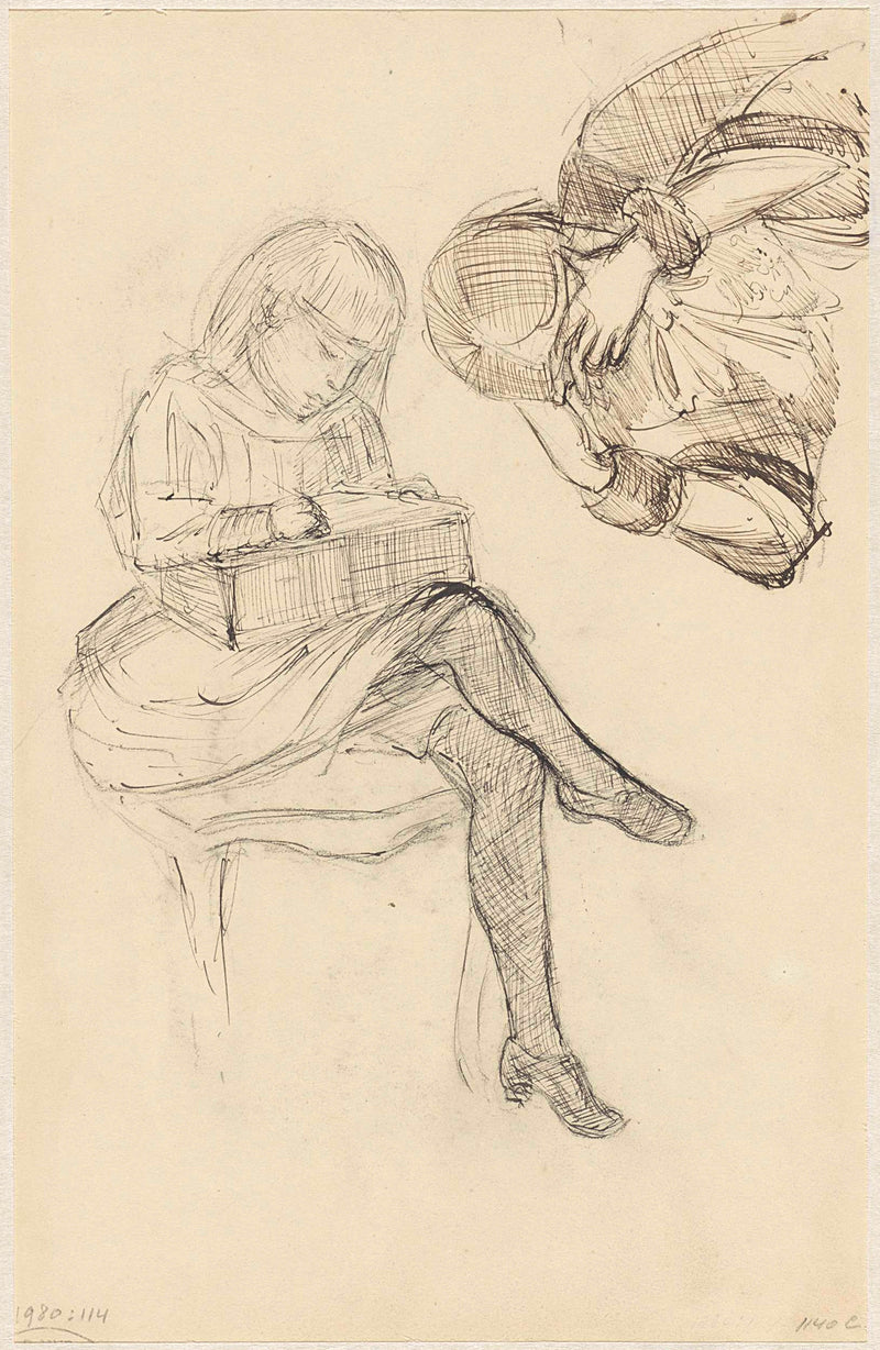 jozef-israels-1834-studies-of-a-reading-and-signing-girl-art-print-fine-art-reproduction-wall-art-id-aqg23k81k