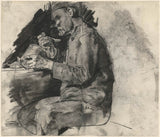 george-hendrik-breitner-1867-soldat-som-spiser-kunsttrykk-finkunst-reproduksjon-veggkunst-id-aqh52cxro