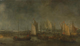 simon-de-vlieger-1633-네덜란드와 스페인 함대 사이의 슬라크 전투-예술-인쇄-미술-복제-벽-예술-id-aqh7r6gi8