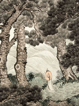 yin-zhang-yin-zhang-1820-solitaire-under-pine-contemplando-as-ondas-arte-impressão-de-belas-artes-reprodução-arte de parede