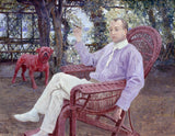 托馬斯·西奧多·海涅-1905 年-慕尼黑出版商阿爾伯特·蘭根在花園裡的藝術印刷品美術複製品牆藝術 id-aqjlb1ktn