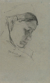 george-hendrik-breitner-1867-testa-di-una-donna-che-guarda-in-basso-stampa-d'arte-riproduzione-d'arte-arte-da-parete-id-aqk7tfydh