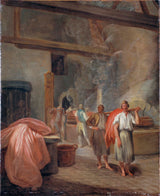 ecole-francaise-1760-in-een-ververij-de-gobelins-kunstprint-kunst-reproductie-muurkunst
